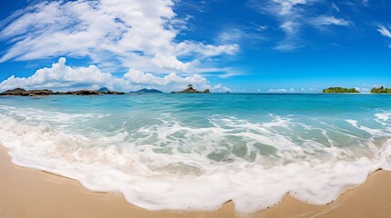 Tropical Beach Panorama: Vast Seascape Horizon Captured by Canon RF 50mm f/1.2L USM