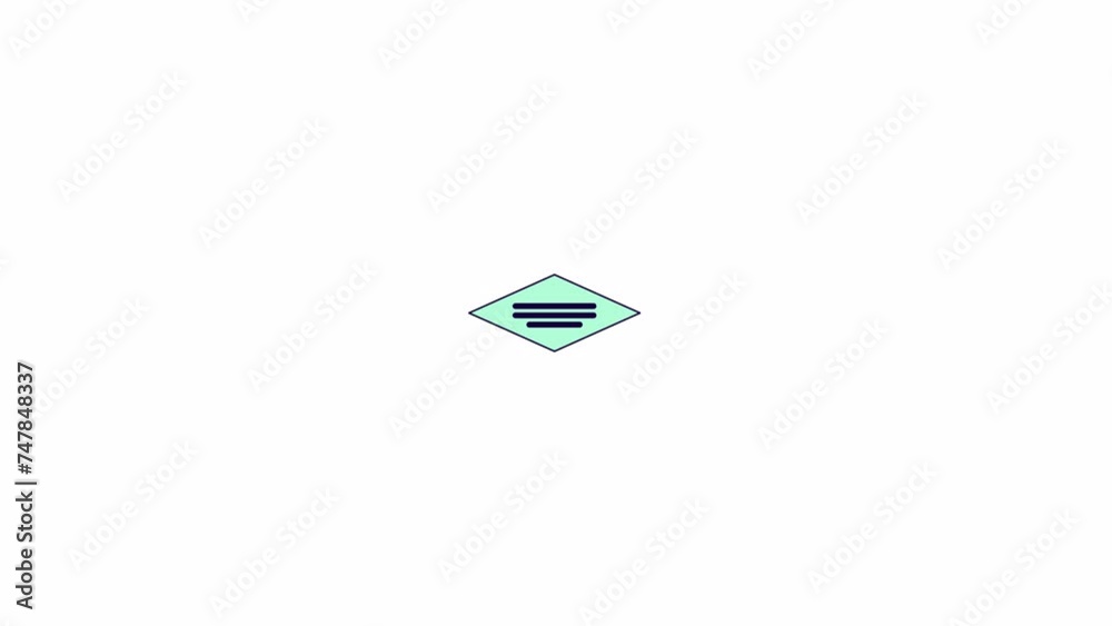 Poster app development line 2d object animation. computer software trends. rhombic code block flat color ca