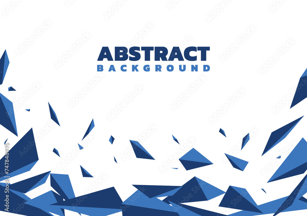 Wall mural blue polygon background. triangle background design. geometric background. free space, blue color.