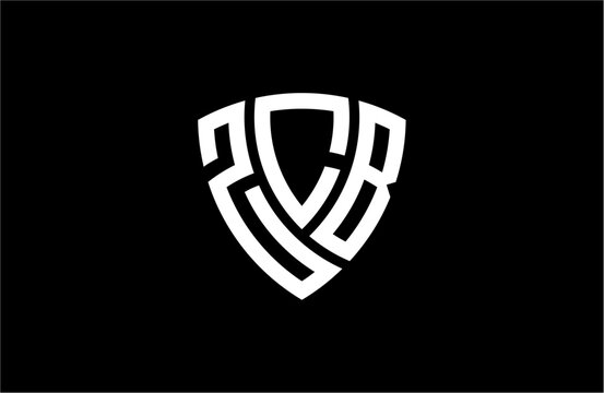 ZCB creative letter shield logo design vector icon illustration
