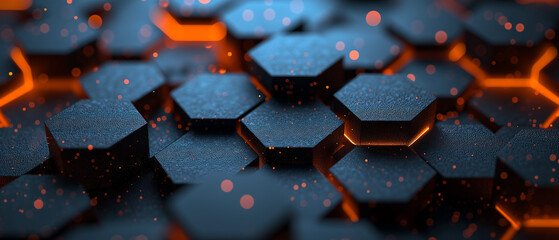 Digital hexagons pattern abstract background