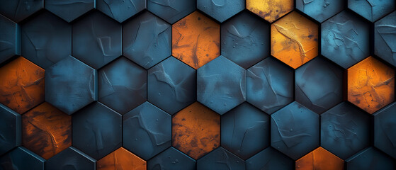 Digital hexagons pattern abstract background