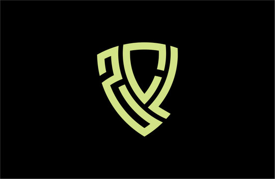 ZCL creative letter shield logo design vector icon illustration