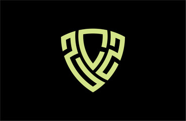 ZCZ creative letter shield logo design vector icon illustration