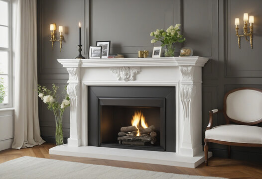 fireplace mantel isolated on a transparent background