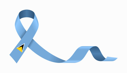 Saint Lucia flag stripe ribbon wavy background layout. Vector illustration.