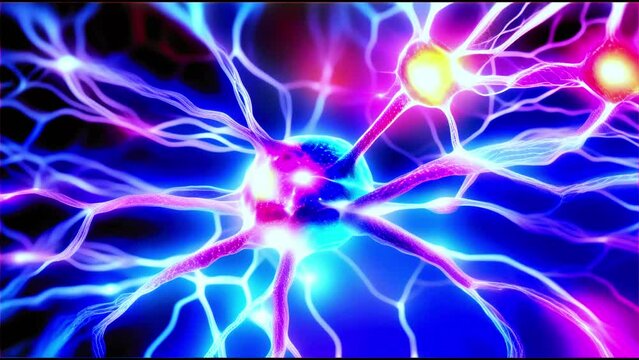 glowing connected neuron of brain 