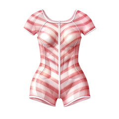Striped pink swimming suit isolated on transparent background