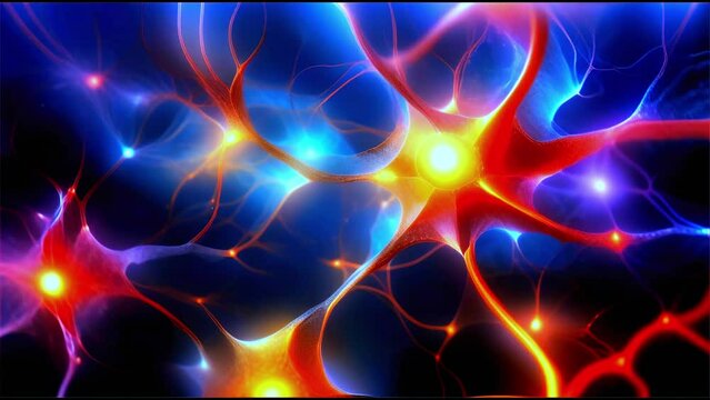 glowing connected neuron of brain 