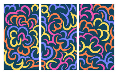 colorful irregular line art vector abstract background for 2024 festival