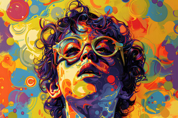 Funny Boy. Colorful Psychedelic Illustration