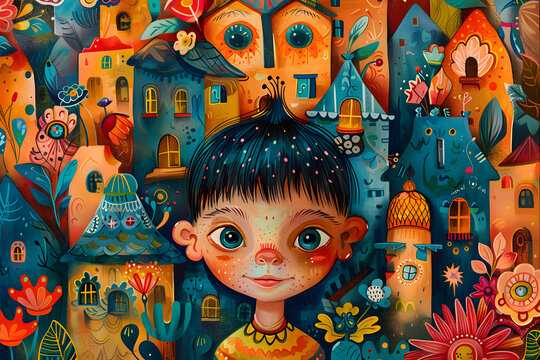 Funny Boy. Childern's Book Colorful Illustration