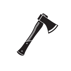 Simple black axe silhouette vector illustration