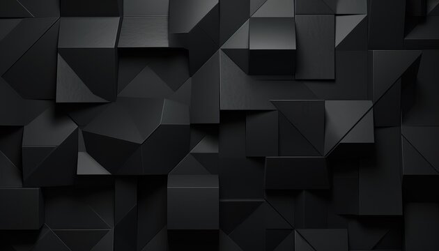 Black or dark grey 3d geometric shape texture