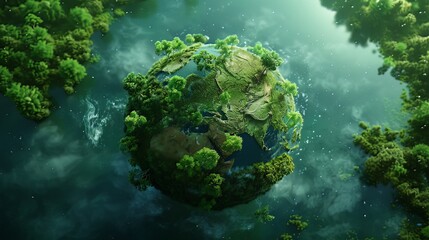 World Environment Day and Happy Earth Day celebrate a green environment, green nature, and the promotion of green energy