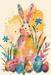 Easter Greeting Card Illustration