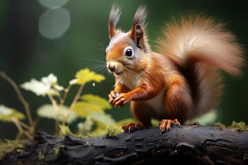 Red Squirrel In The forest