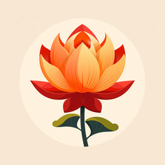 Flat modern logo lotus vector icon illustration