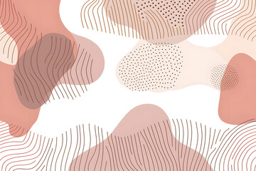 くすみピンクの有機的な抽象パターン背景 - obrazy, fototapety, plakaty