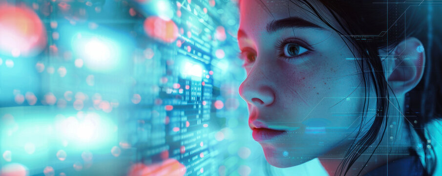 An AI-generated representation of a woman searching for a new job