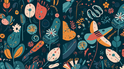 Naklejka premium seamless pattern with flowers