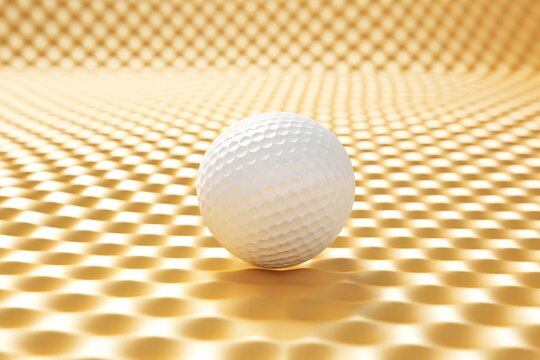 a white golf ball on a yellow surface