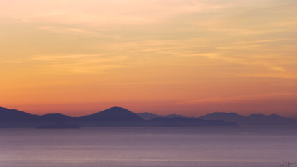 Elba island at sunset