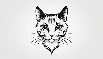 Modern Vector Art: Cat Symbol Tattoo Design