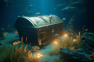 The Old Treasure Chest Sunk Under the sea