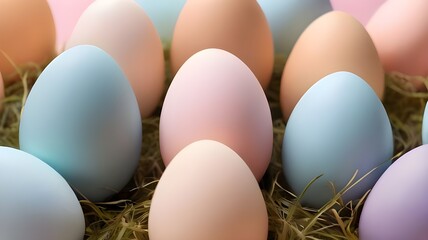 A Nest Of Easter Eggs.Generative AI