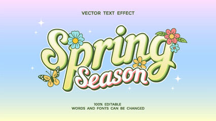 spring season editable text effect