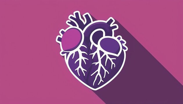 Purple Human Heart: A Modern Vector Icon