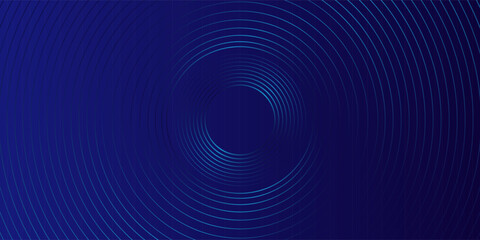 Blue abstract background with blue glowing geometric lines. Modern shiny blue oval lines pattern. Curved lines. Futuristic technology concept. Suit for banner, brochure, corporate modern