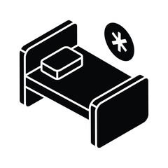 Hospital bed for medical treatment, an editable vector of rehabilitation bed