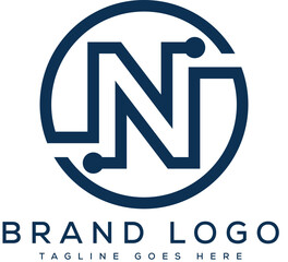 Letter N logo design vector template design for brand