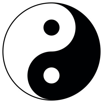 recommend clip art: Yin Yang - the yin and yang symbol, black and white vector illustration isolated on white