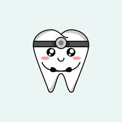 cute teeth mascot cartoon vector design illustration. Suitabale for t-shirt, mug, sticker, etc. Eps 10