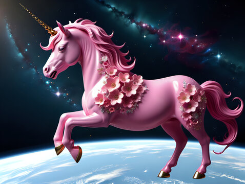 une licorne dans l'espace