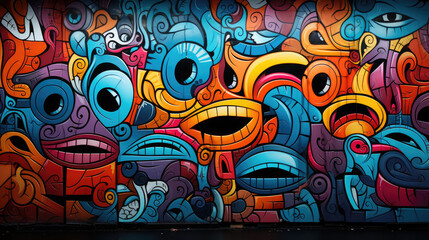 Graffiti wall abstract background, background, wallpaper, generative AI - obrazy, fototapety, plakaty