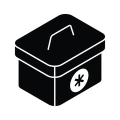 Download this amazing isometric icon of first aid kit, medical box vector design
