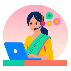 Indian Woman working in Customer Care