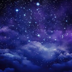 Obraz premium Majestic Night Sky Filled With Stars and Clouds