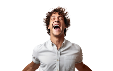 Man With Mouth Open and Hands in Pockets. A man standing with his mouth open and his hands casually tucked in his pockets, appearing surprised or shocked by something happening off screen.