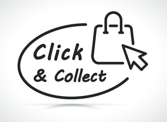 click and collect icon isolated