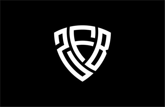ZFB creative letter shield logo design vector icon illustration