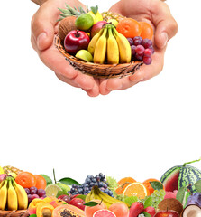 Fruits  in a basket isolated
