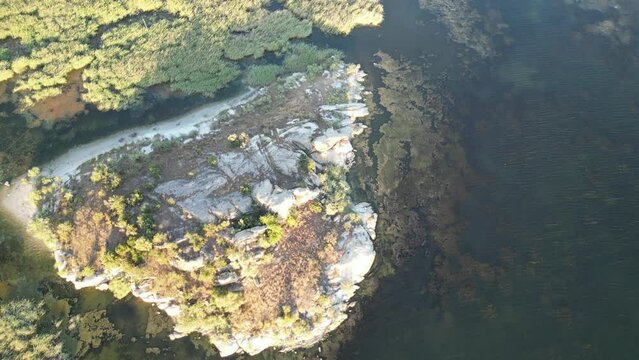 Bafa Lake drone view in Turkey
