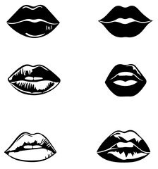 Fototapeta na wymiar Lips mouth vector transparent background PNG clipart