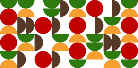 Geometric Multicolor Bauhaus Pattern Transparent Background