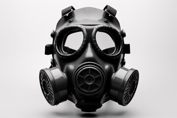 a black gas mask with multiple round goggles - obrazy, fototapety, plakaty